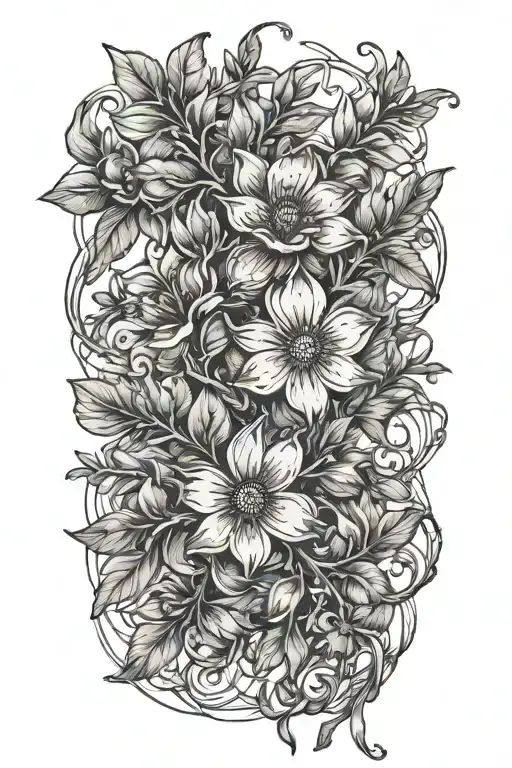 Wild Flower Branch Intertwined