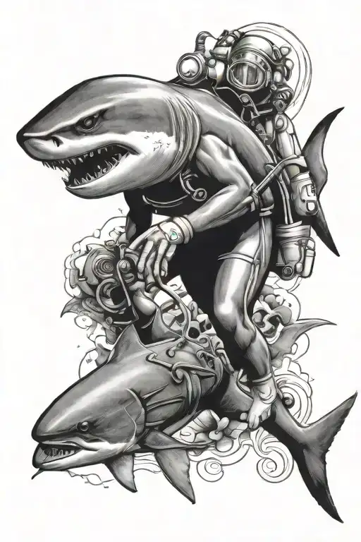 Shark And A Scuba Diver