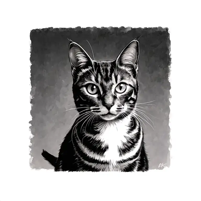 Cat Sitting Facing Forward