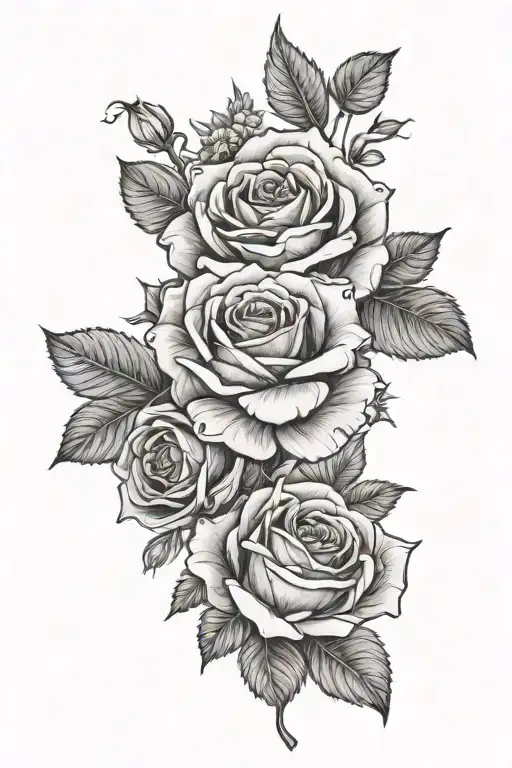 Rose And Marigold Flowers