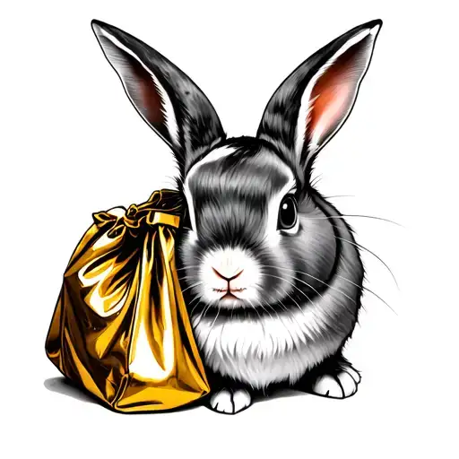 Rabbit With Gold Bag