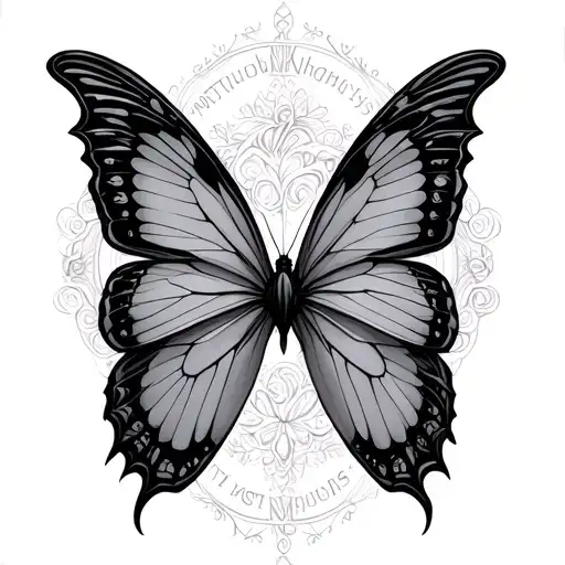 Metmorphosis Word Butterfly Wings