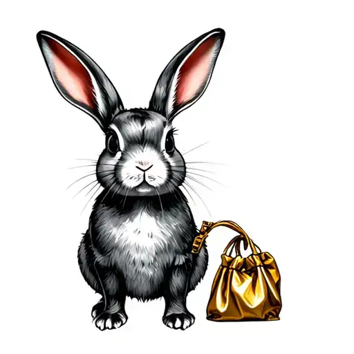 Bad Bunny Rabbit With Gold Bag