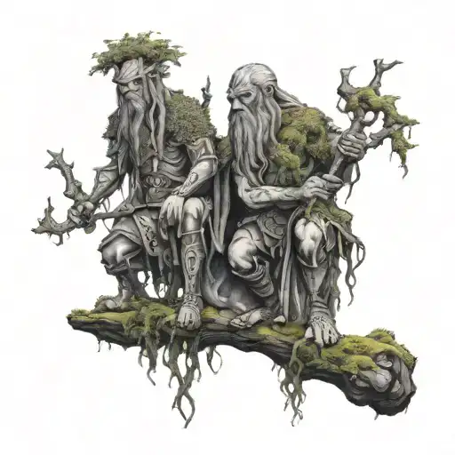 Germanic Moss People Posing