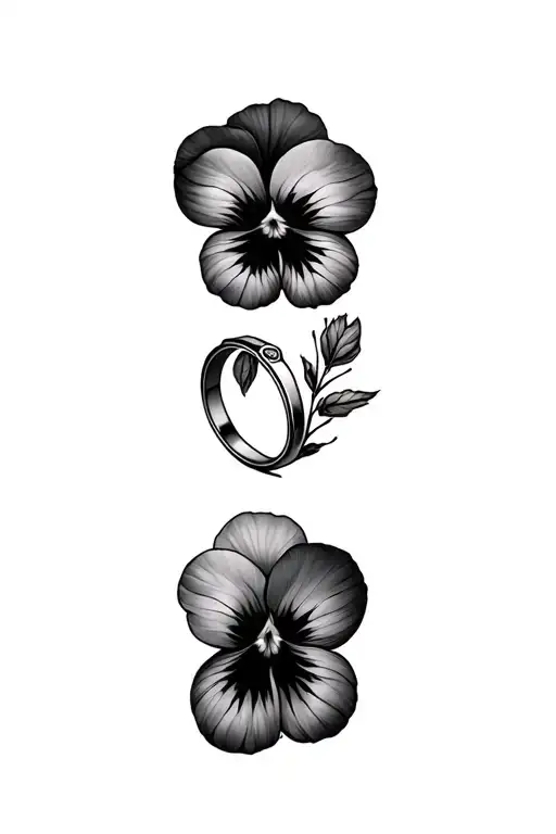 Ring With Pansy Flower