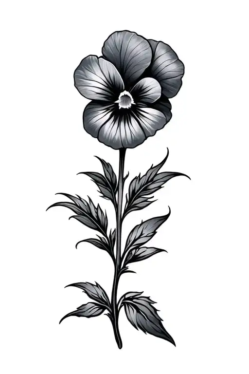 Line With A Single Pansy Flower