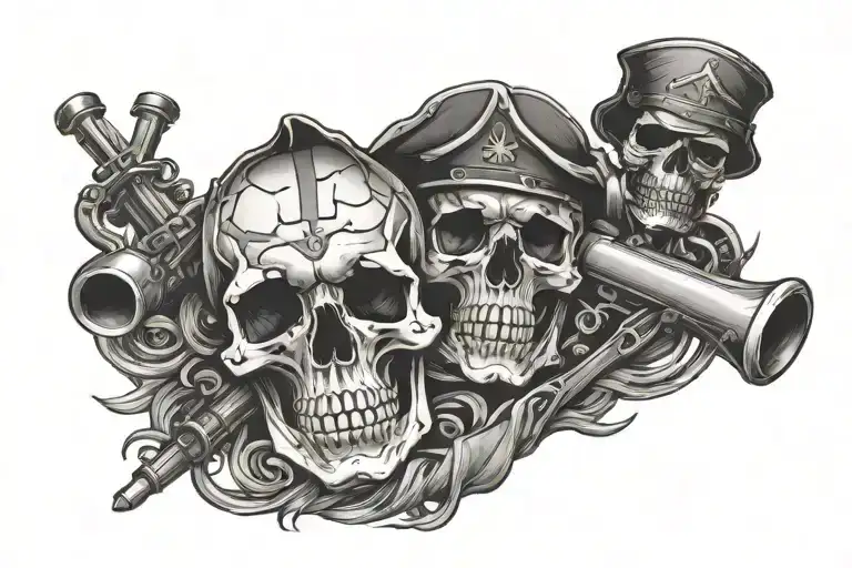 Skull And Crossed Cannons