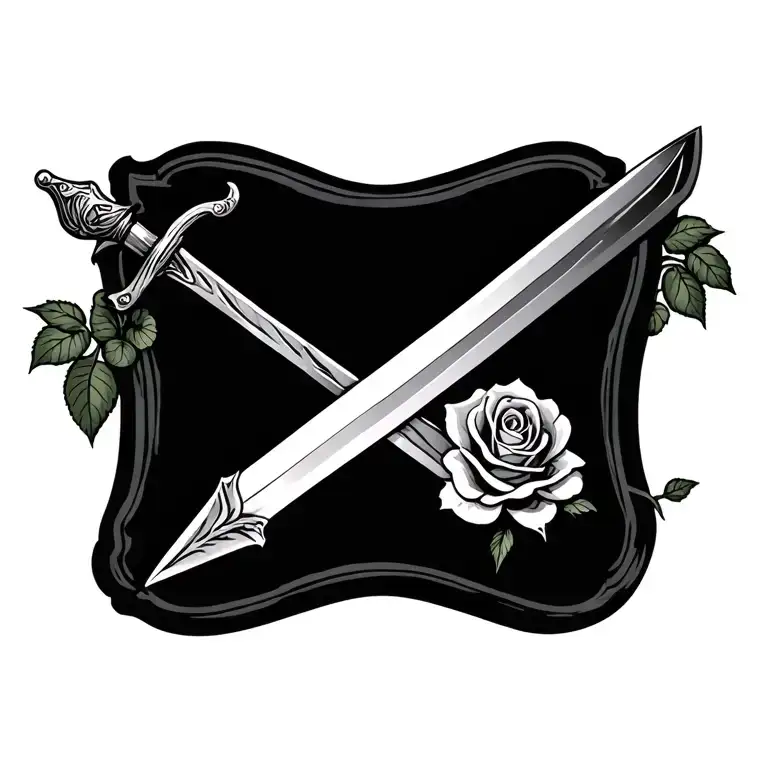 Rose And Sword With Nameplate