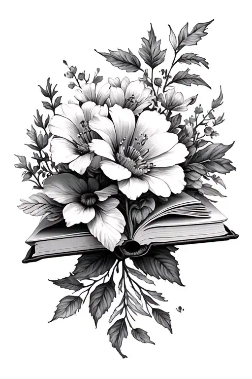 Flowers And Small Book Surrounded