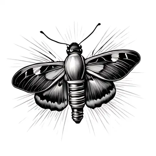 Moth Flying Towards Light Bulb