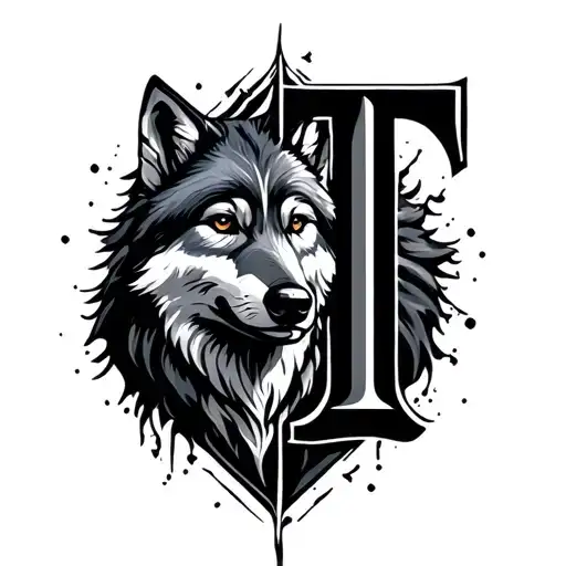 Cirilic Letter A And T Wolf