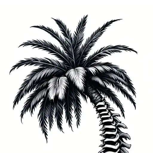 Spine Tattoo Palm Tree Growing