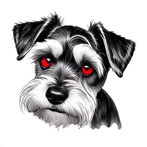 Schnauzer Red Heart Lenses
