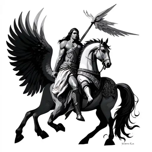 Pegasus With Roman Warrior With