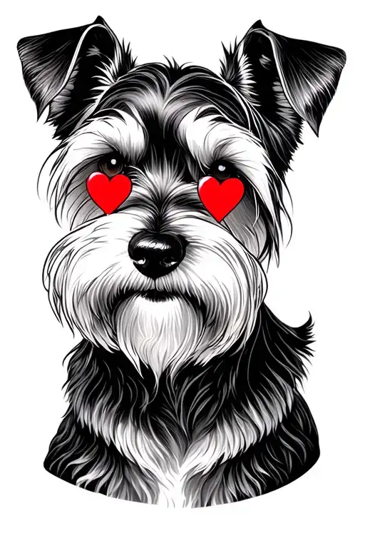 Schnauzer With Heart Lenses