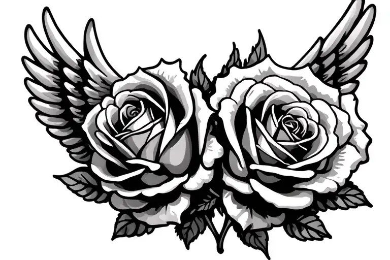 Two Roses With Wings