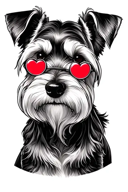 Schnauzer With Heart Lenses