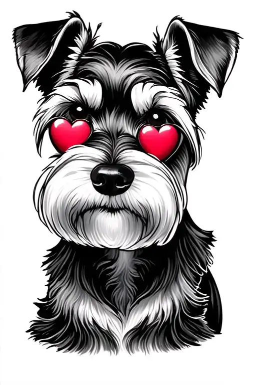 Schnauzer With Heart Lenses