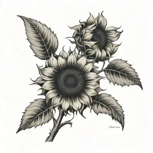 Sunflower With Erika Engraved