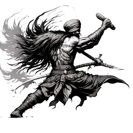 Sikh Warrior Battling