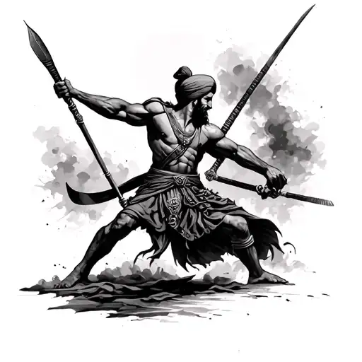 Real Sikh Warrior Battling Mughal