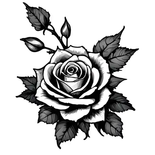 Rose Halloween Themed Tattoo Design