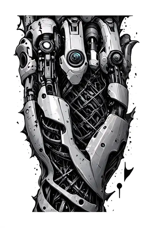 Robotic Arm Sleeve Ripped Skin