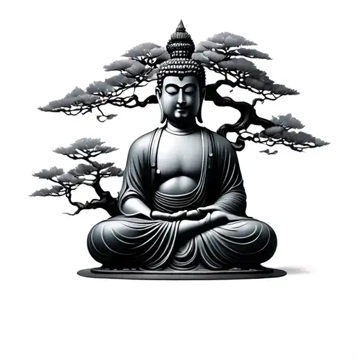 Normal Budda Whit Bonsai