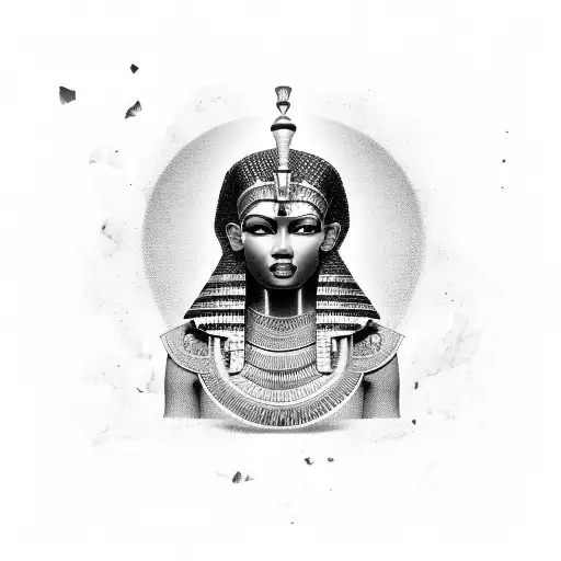 Black Egyptian Queen Surround By Hieroglyphs