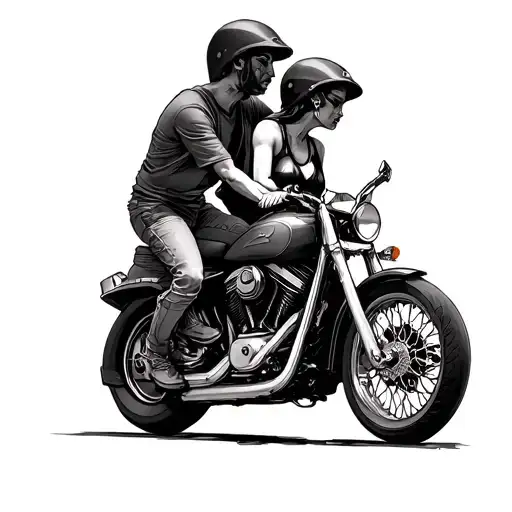 Two People And A Motorcycle