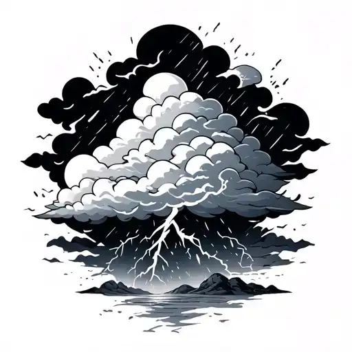 Clouds Bolt Thunder Rain