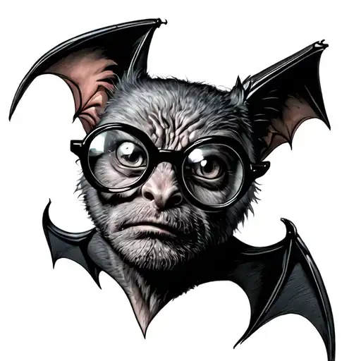 Bat With Ozzy's Glasses