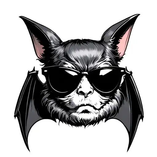 Bat With Ozzy's Sunglasses