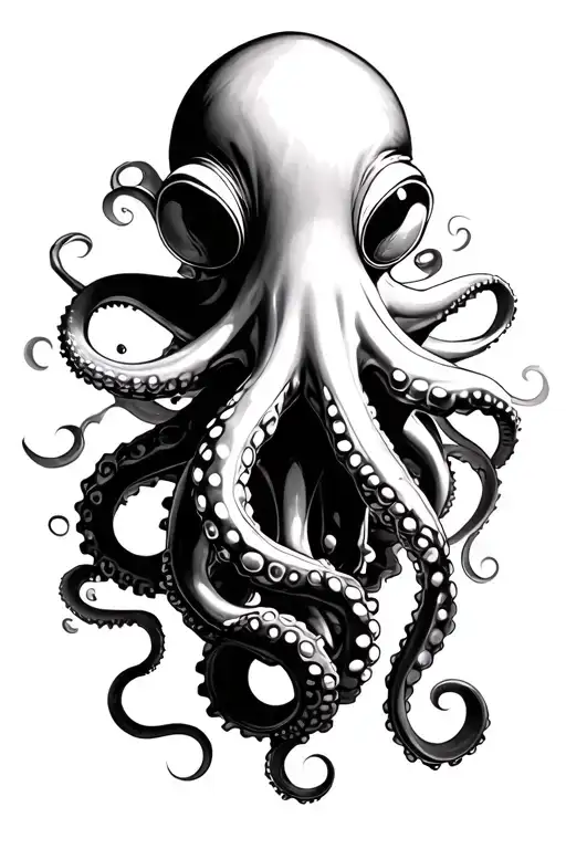 Octopus Emerging On Engine Crankcase