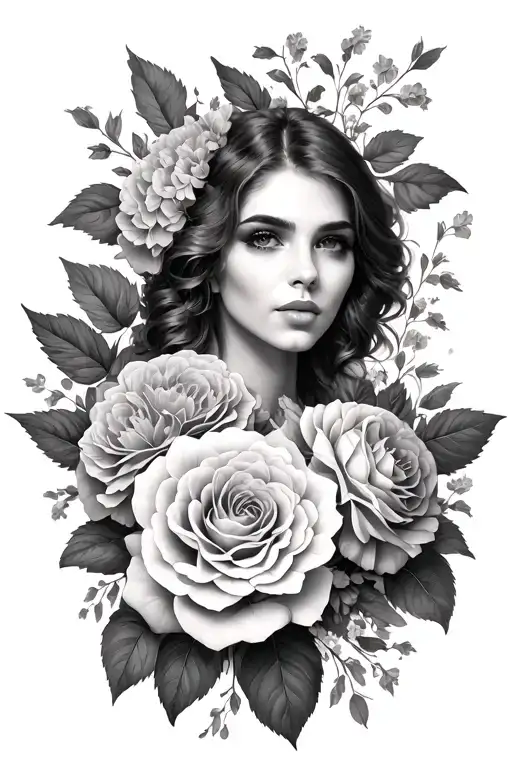 And Roses Hydrangeas And Carnations Wrapped Around Light Grey