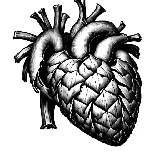Pinecone In The Shape Of An Anatomical Heart