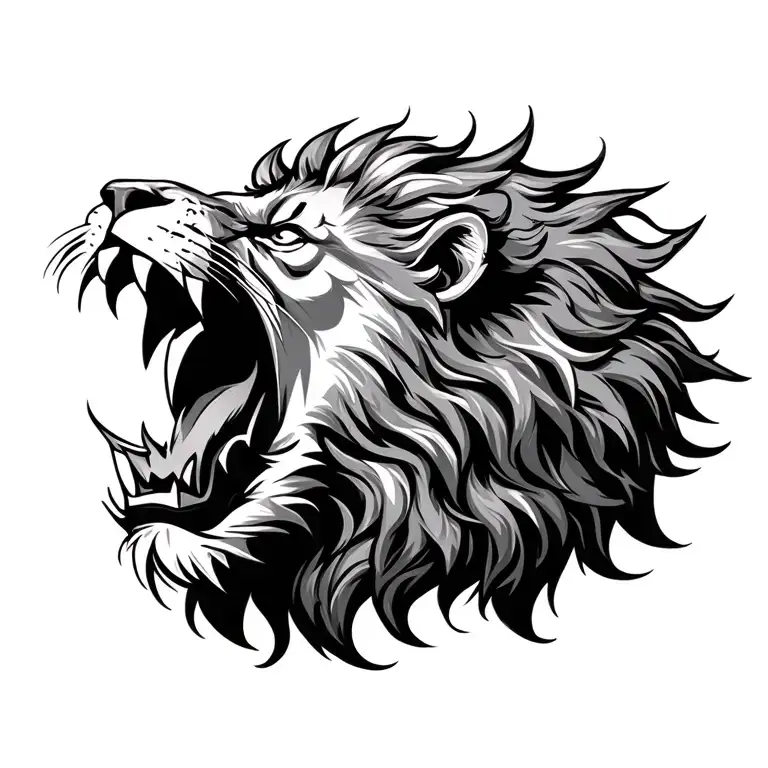 Lion Roaring Old School