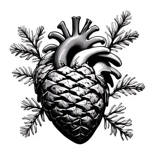 Minimalist Pinecone In The Shape Of An Anatomical Heart