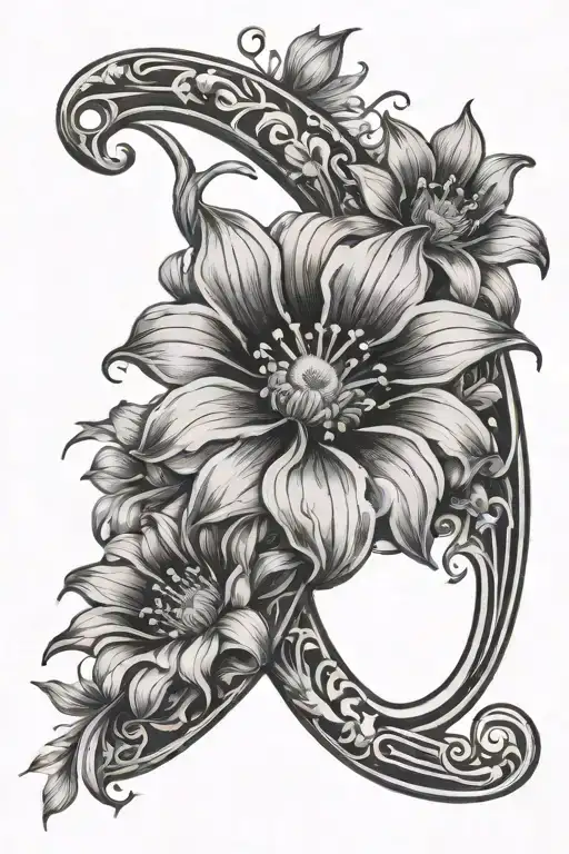 Horseshoe Cosmos Flowers Letter K