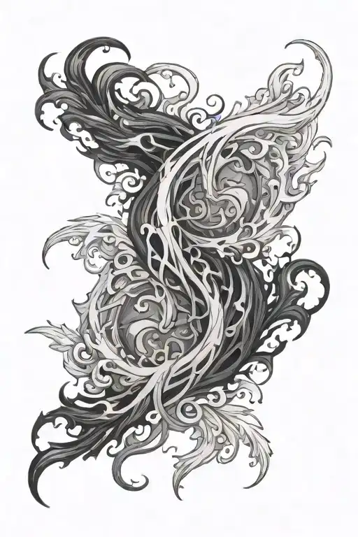 Magic Fire And Ice Swirling Around Each Other