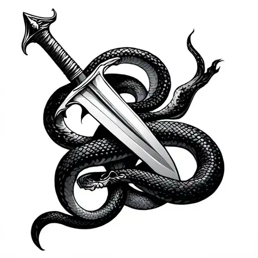 Sword With A Snake Wrapping