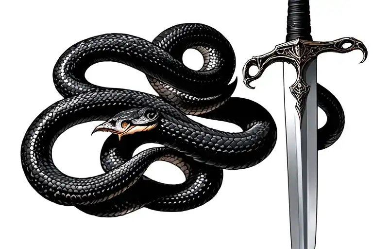 Sword With A Snake Wrapping