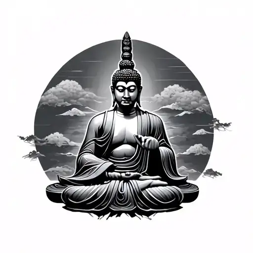 Marco Aurelio Along With Buddha And A Samurai