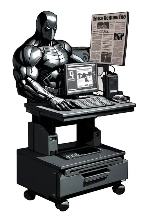 Newspaper Computer Equipment And Marvel Characters