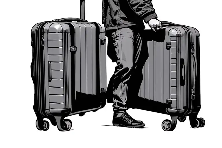 Traveler With Suitcases