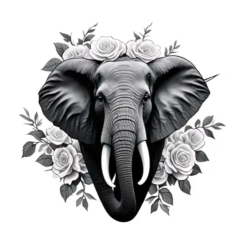 Elephant With Roses With Thorns