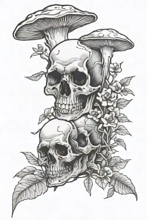 Skulls And Mushrooms