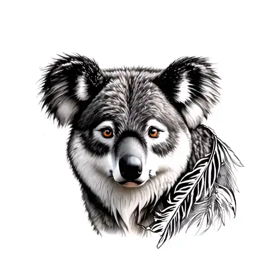 Koala And Wolf And Feather