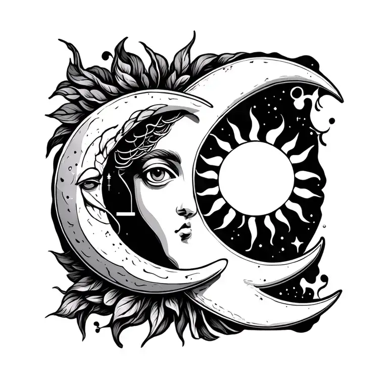 Libra Sign With A Sun And Moon