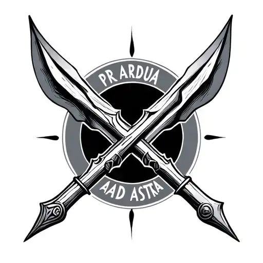 A Trident With The Words Per Ardua Ad Astra